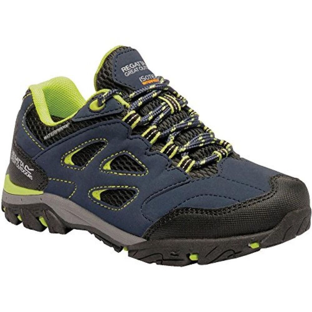 Regatta Childrens/Kids Holcombe Low Junior Hiking Boots / Navy Blaze/Lime Punch